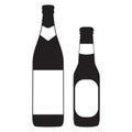 Beer bottles isolated  on white background with label. Vector. Royalty Free Stock Photo